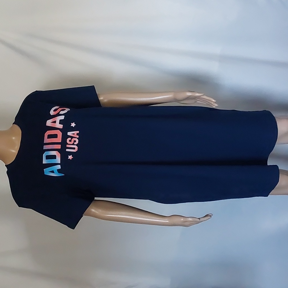 adidas usa Logo shirt Dress multi sport women's blue size M - Picture 2 of 8